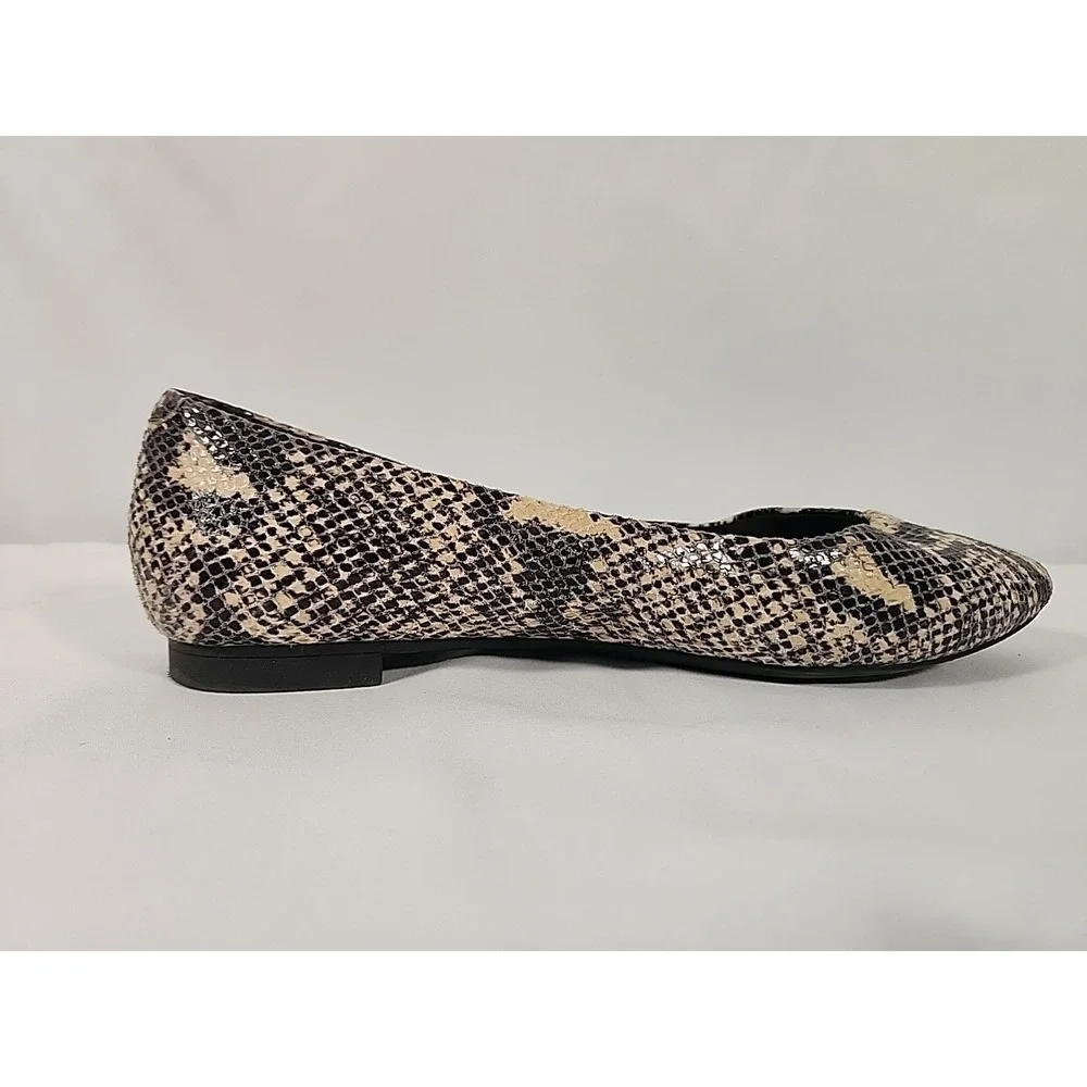 Vionic Caballo Snake Print Pointed Toe Ballet Flats Slip On Shoes Preppy Women 8